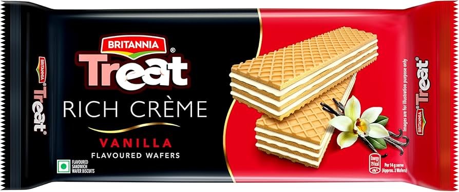 Britannia Treat Rich Creme Vanilla Wafers 50g