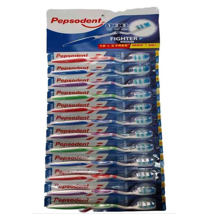 Pepsodent Medium Toothbrush 6 in 1 Protection 12p